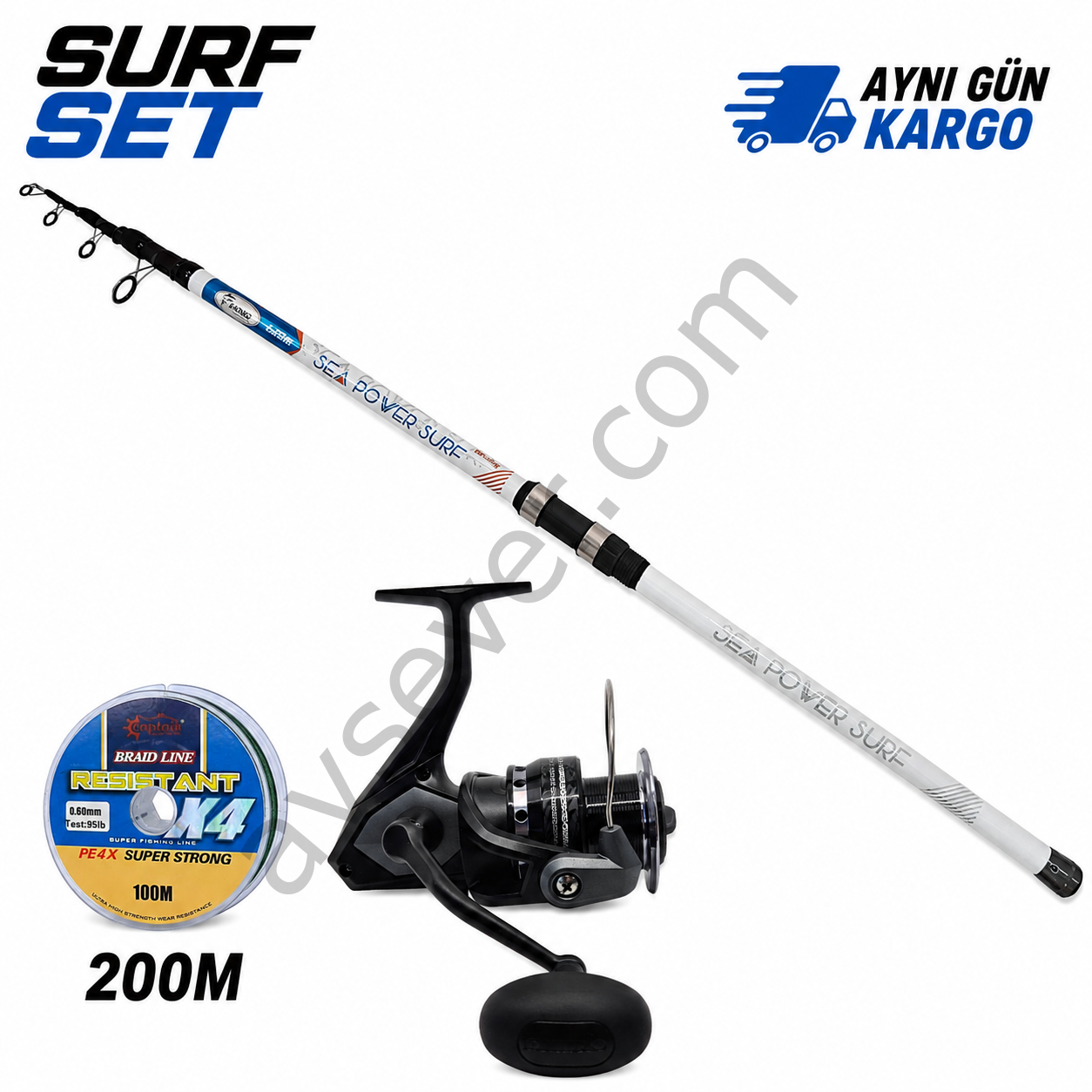 Kendo Sea Power 420 + Okuma Wave Power 8000 + İp Misina