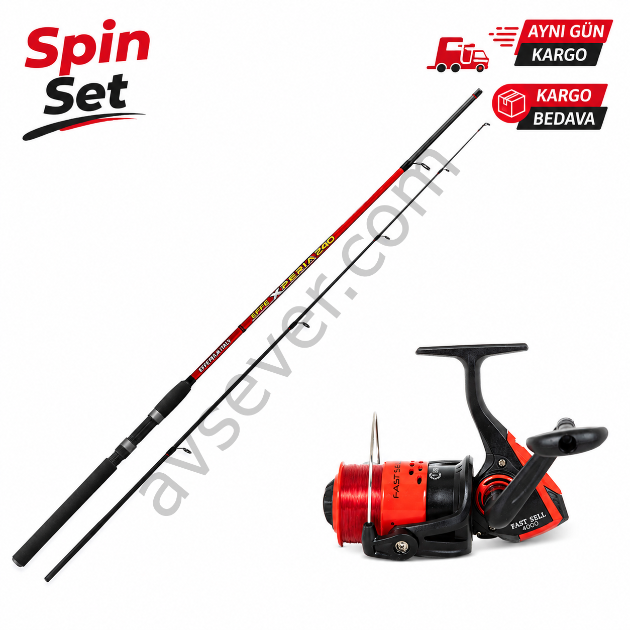 Spin Set Effe 270 Cm 10-40 Gr Spin Kamış + Remixon 4000 Spin Makine + Misina