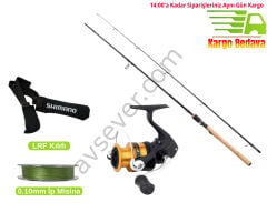 LRF Set Fladen Vantage Carbon 165cm 3-15 g Spin Kamışı + Shimano FX 1000 FC Makine + 0.10 mm İp Misina ve Kamış Kılıfı Hediye