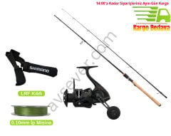 LRF Set Fladen Vantage Carbon 3-15 g Spin Kamışı + Albastar Rapid 1000 Makine + 0.10 mm İp Misina ve Kamış Kılıfı Hediye