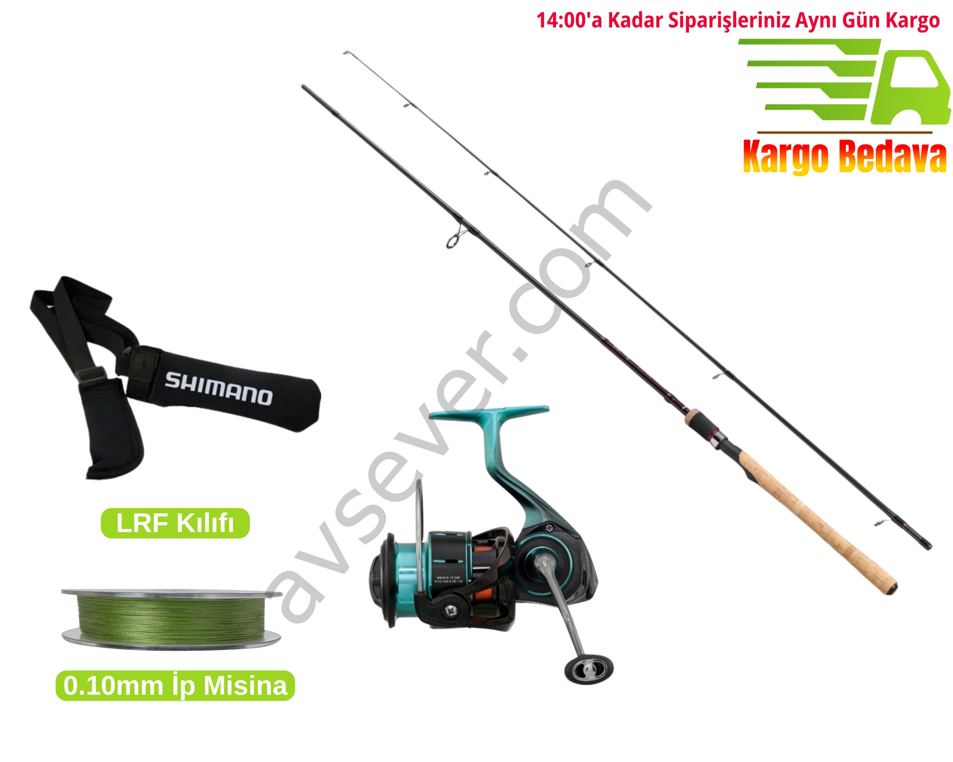 LRF Set Fladen Vantage Carbon 3-15 g Spin Kamışı + Albastar Bold 1000 Makine + 0.10 mm İp Misina ve Kamış Kılıfı Hediye