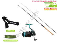 LRF Set Fladen Vantage Carbon 3-15 g Spin Kamışı + Albastar Bold 1000 Makine + 0.10 mm İp Misina ve Kamış Kılıfı Hediye