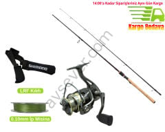 LRF Set Fladen Vantage Carbon 3-15 g Spin Kamışı + Captain Aji-MCR Pro 800 Makine + 0.10 mm İp Misina ve Kamış Kılıfı Hediye