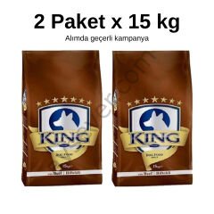 King Biftekli Köpek Maması 15 Kg x 2 Paket