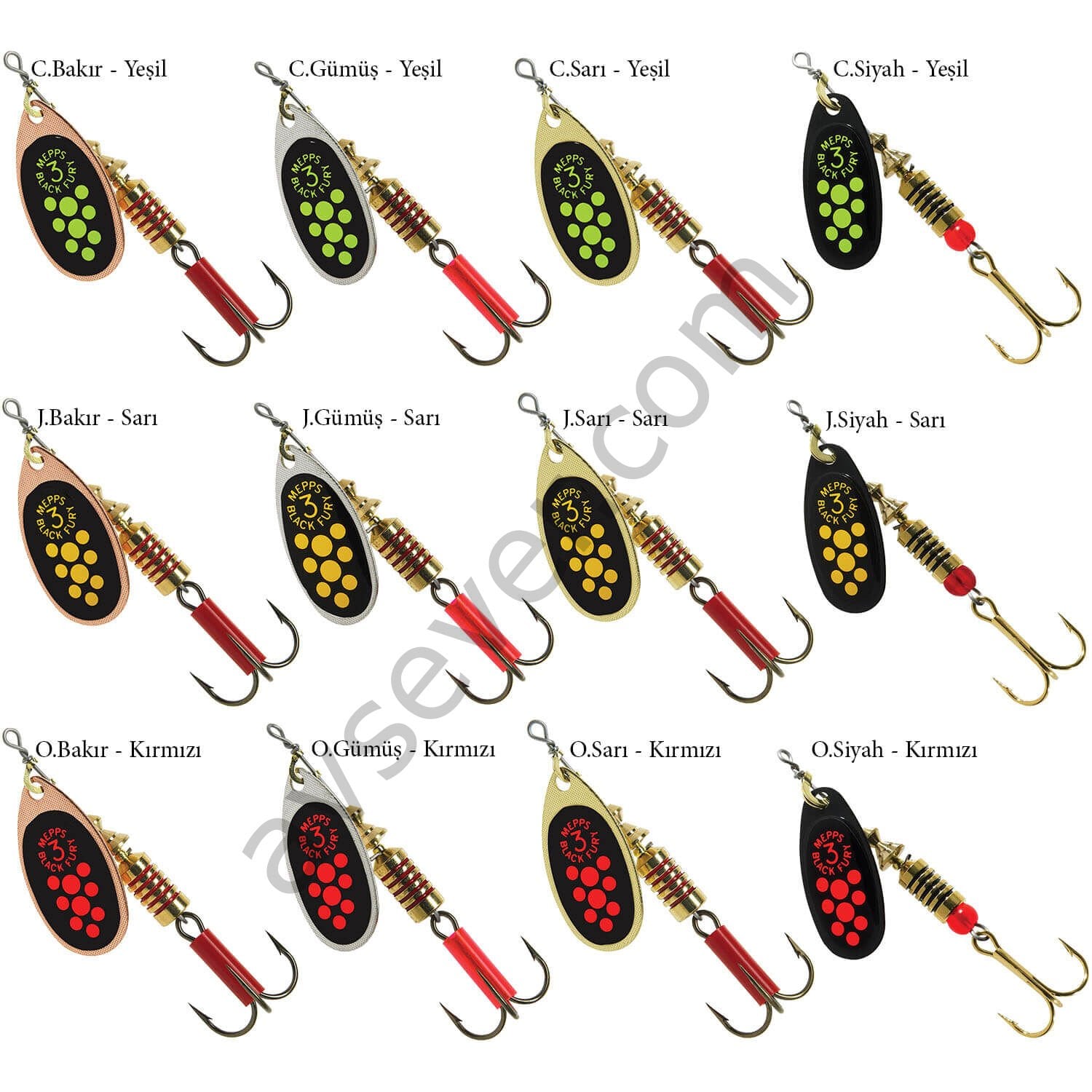 Mepps Black Fury Olta Kaşığı Siyah-Yeşil