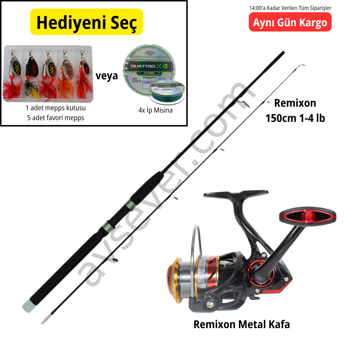 Remixon Fanatic 150cm Remixon Expert 1000 Mepps Hediyeli Alabalık Seti